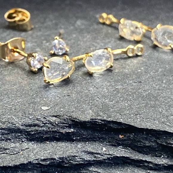 Anthropologie front back earrings & clear crystals - Picture 2 of 5